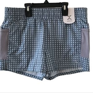 XERSION BOYS GRAY "GRID PRINT"  SWIM TRUNKS SIZE LARGE